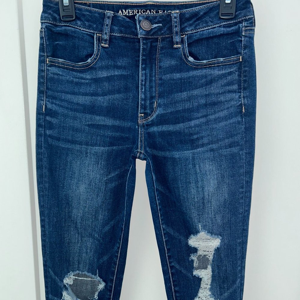 American Eagle super stretch X hi-rise jegging jeans sz 6 x-long EUC LN - Picture 2 of 9